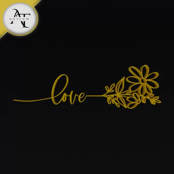 Love - Line Art - 2D Wall Art Decor - Model preview 1
