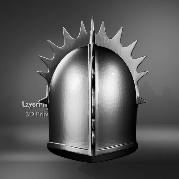 Medieval Spiked Knight Helmet - Model preview 4