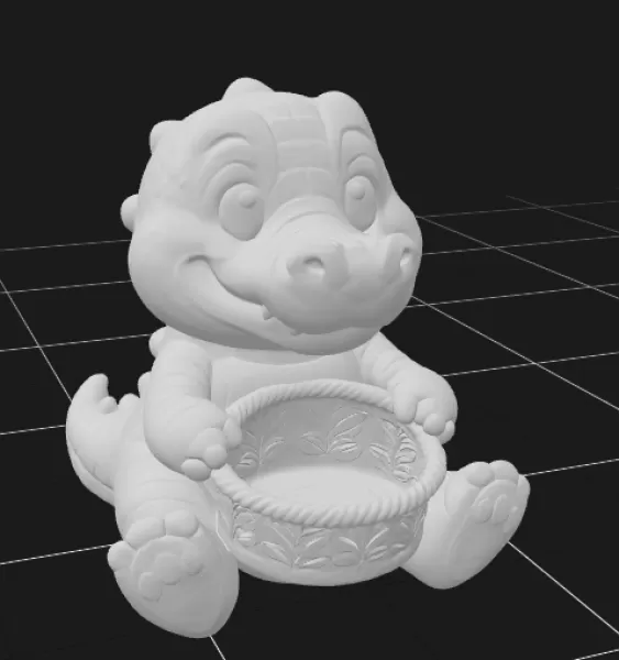 Crocodile Holding Gift Basket - Model preview 2