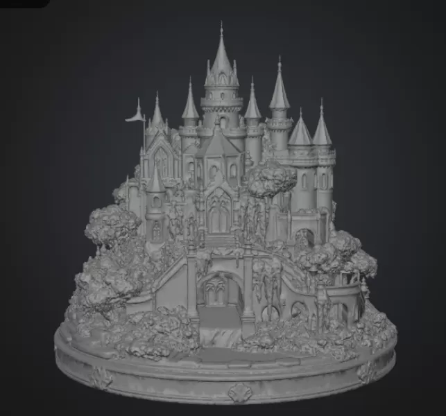 Blossom Crown Castle STL File for 3D Print - Model preview 9