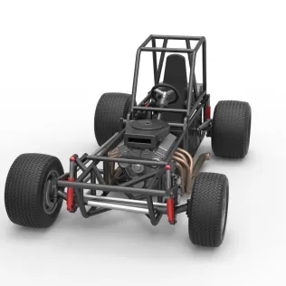 Vintage Dirt Modified stock car Base Version 4 Scale 1:25 - Model thumbnail 5