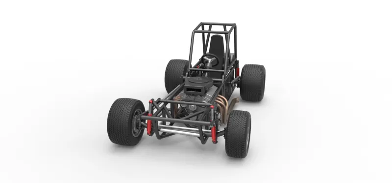 Vintage Dirt Modified stock car Base Version 4 Scale 1:25 - Model preview 5