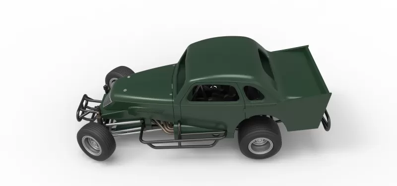 Vintage Dirt Modified stock car while turning Scale 1:25 - Model preview 10