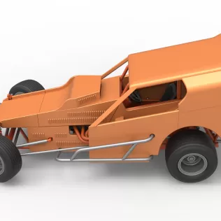 Vintage Dirt Modified stock car Version 3 while turning 1:25 - Model thumbnail 10