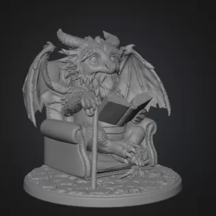 Wise Scholar Dragon STL File 3D Print - Model thumbnail 8