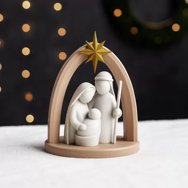 Modern Nativity Scene | Holy Family Christmas Decor | Minimal - Model preview 3