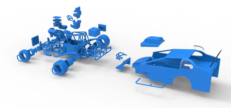 Northeast Dirt Modified stock car Version 2 Scale 1:25 - Model preview 29