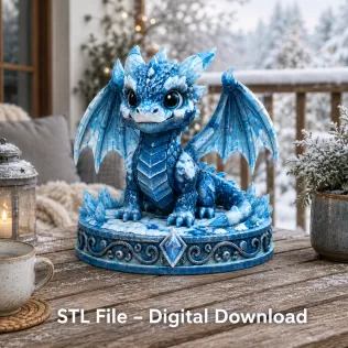 Crystal Ice Baby Dragon STL File for 3D Print - Model thumbnail 2