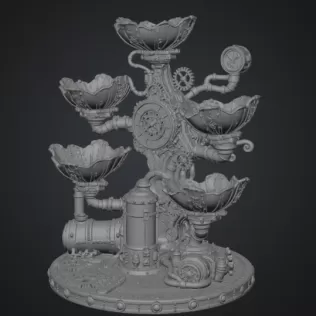 Steampunk Lotus Jewelry Organizer STL File for 3D Print - Model thumbnail 15