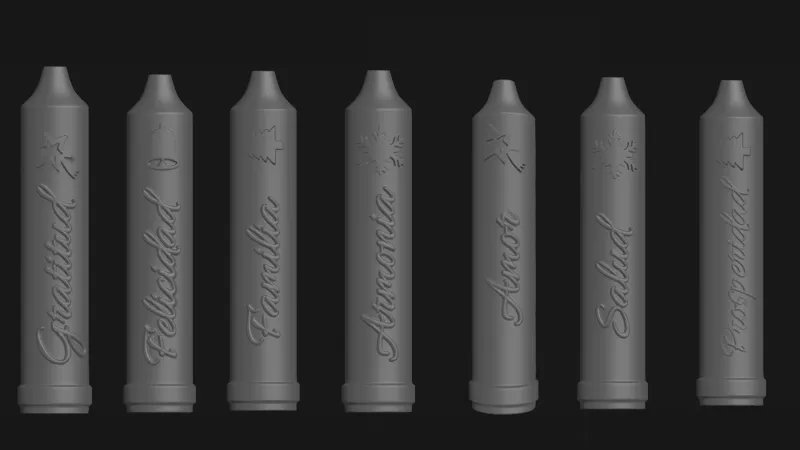 Coleccion de Velas de intención impresión 3D molde - Model preview 12