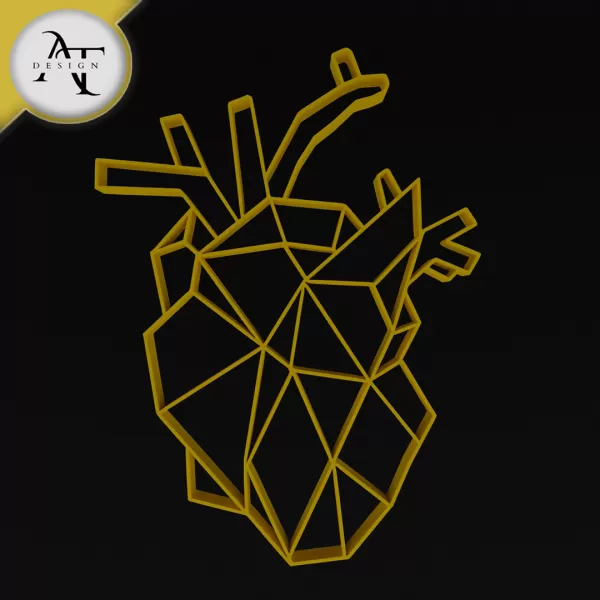 Heart - Geometric - 2D Wall Art Decor - Model preview 1