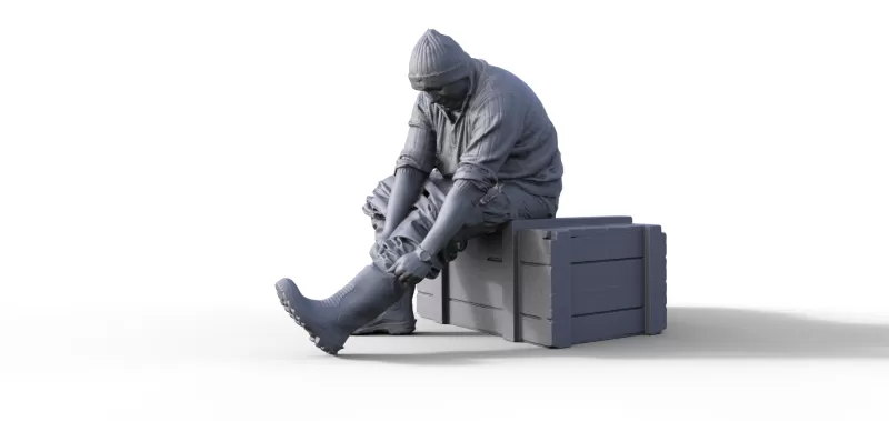 Figure for ship model fishing boat - Model preview 1