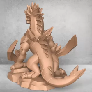 Medieval Dragon Warrior Statue - Model thumbnail 2