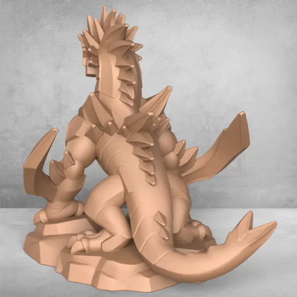 Medieval Dragon Warrior Statue - Model preview 2