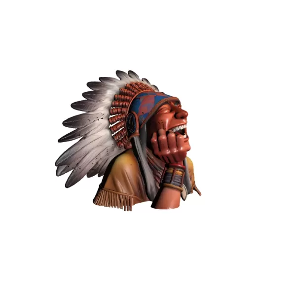 Laughing Apache Warrior 3D Model - Model preview 4