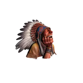 Laughing Apache Warrior 3D Model - Model thumbnail 4