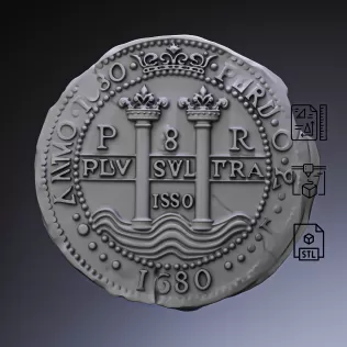 Piece of Eight Coin #RoZ - Model thumbnail 6