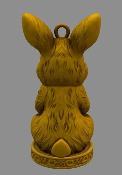 Cute Bunny with Heart – 3D Printable STL File - Model preview 5