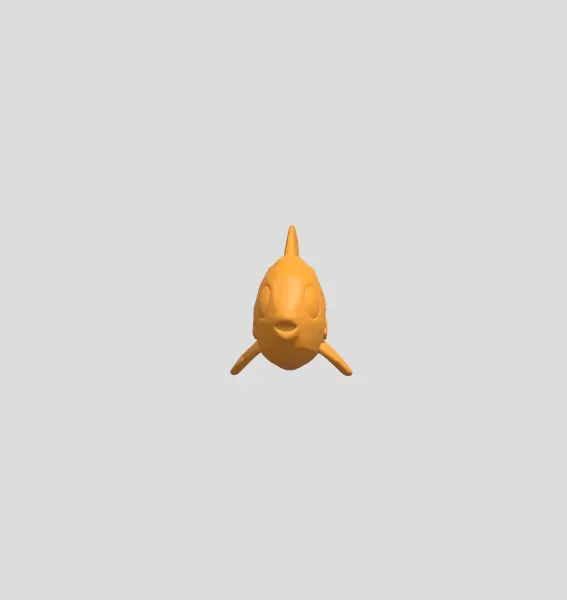 Cartoon orange fish - Model preview 2