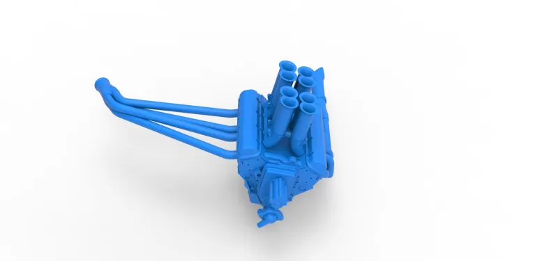 Engine V8 for Supermodified race car Version 5 Scale 1:25 - Model preview 6