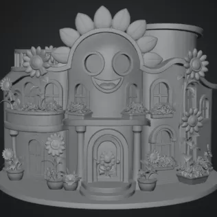 🌻 Happy Sunflower House STL File for 3D Print - Model thumbnail 13