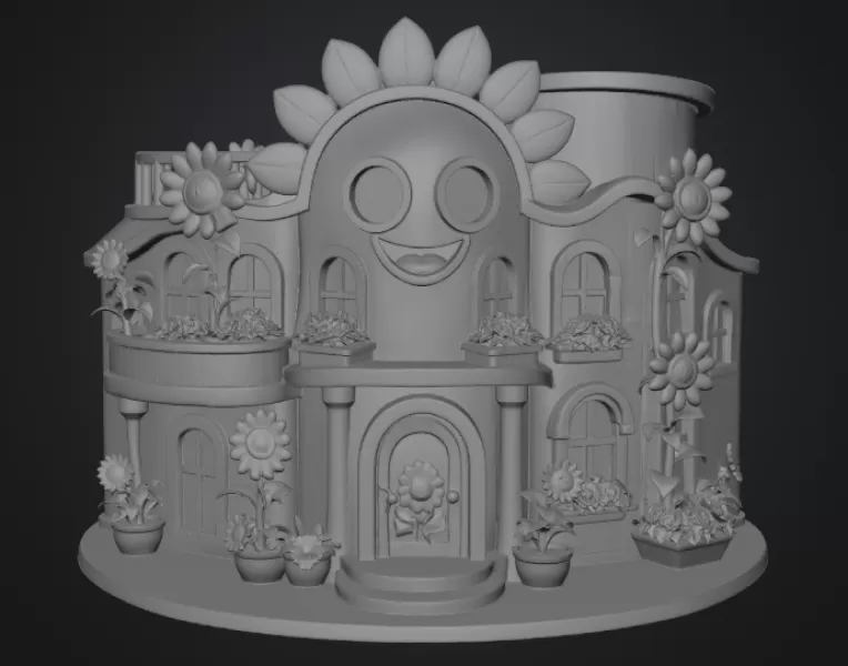 🌻 Happy Sunflower House STL File for 3D Print - Model preview 13
