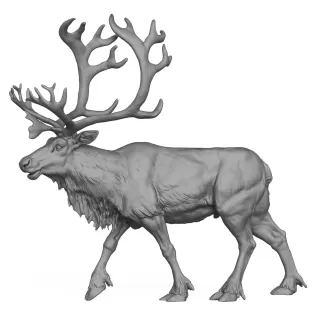 3D Printable Reindeer Statue - Model thumbnail 3