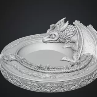 Amethyst Floral Dragon Bowl STL file for 3D Print - Model thumbnail 14