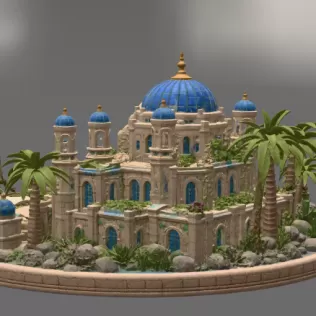 Azure Oasis Palace STL File for 3D Print - Model thumbnail 10
