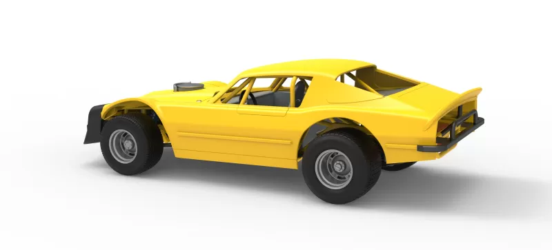 Vintage Dirt late model Race car Version 2 Scale 1:25 - Model preview 12