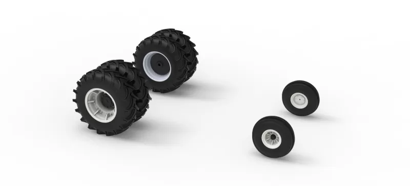 Wheel Set of Racing Combine Harvester Version 2 Scale 1:25 - Model preview 7