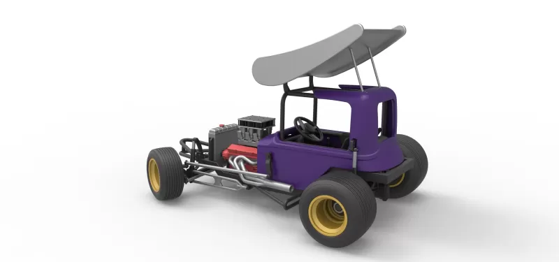 Vintage Winged Supermodified for Dirt while turning Scale 1:25 - Model preview 12