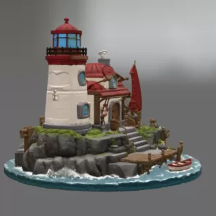 🌊 Lighthouse Harbor House STL File for 3D Print - Model thumbnail 11
