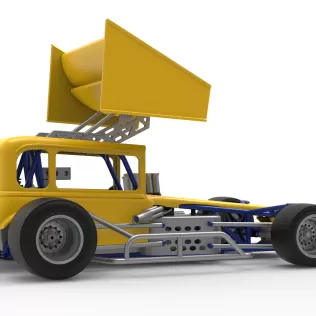 Vintage Winged Supermodified stock car Version 3 Scale 1:25 - Model thumbnail 21