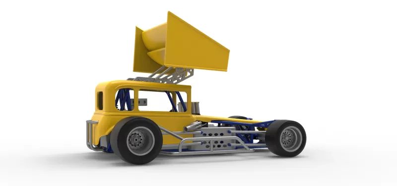 Vintage Winged Supermodified stock car Version 3 Scale 1:25 - Model preview 21