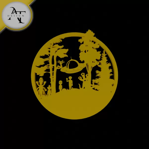 Aliens - Silhouette - 2D Wall Art Decor - Model preview 1