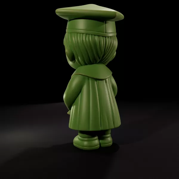 Chibi Boy Graduate Figurine for 3D Printing - Model preview 3