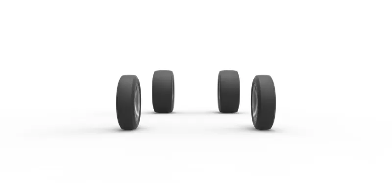 Wheel set of Vintage Front engine dragster V5 Scale 1:25 - Model preview 4