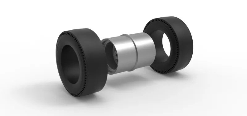 Double Wheel of vintage dragster Scale 1:25 - Model preview 10