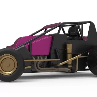 Dirt Silver Crown Car while turning Scale 1:25 - Model thumbnail 2