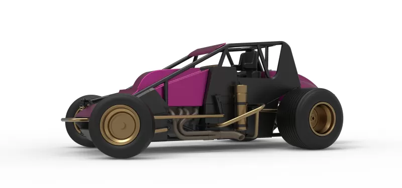 Dirt Silver Crown Car while turning Scale 1:25 - Model preview 2