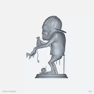 Grinning Fantasy Tattooist Figurine - STL - Model thumbnail 3