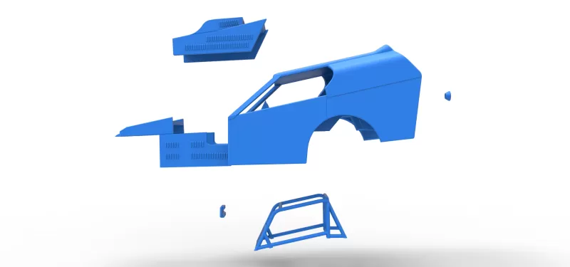 Shell of Vintage Dirt Modified stock car Version 3 Scale 1:25 - Model preview 18