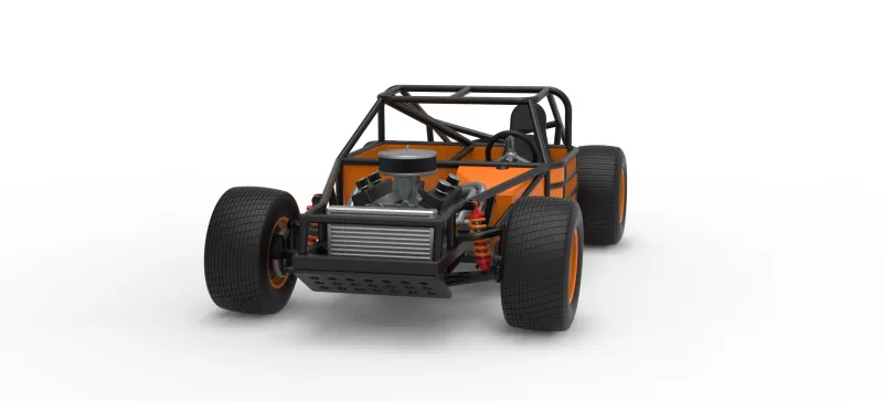Vintage Dirt late model Race car Base Version 3 Scale 1:25 - Model preview 5