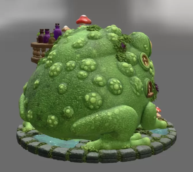 Frog Alchemist Apothecary STL File for 3D Print - Model preview 6