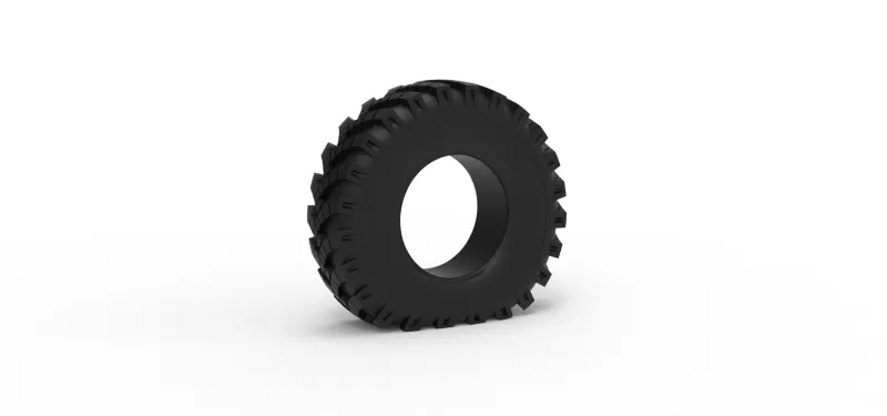 Military Ural tire OI-25 deflated Scale 1:25 - Model preview 1