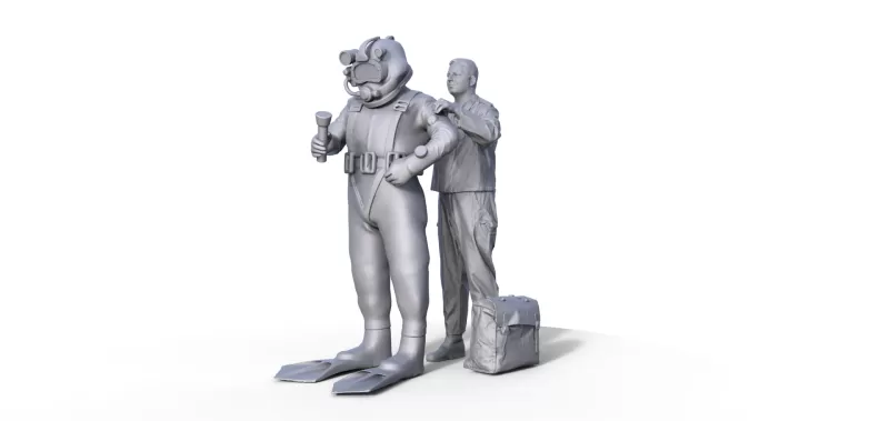 Diver Figure for ship model - Model preview 1