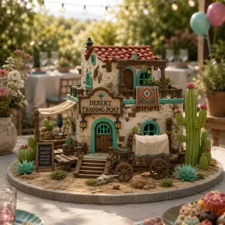 Desert Trading Post Fantasy Western Village STL File for 3D - Model thumbnail 1