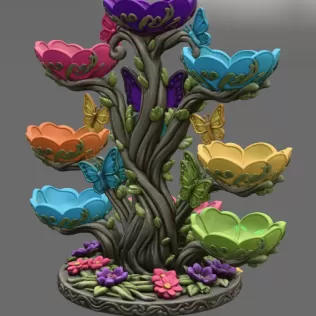 Butterfly Flower Bowl Organizer STL File for 3D Print - Model thumbnail 11
