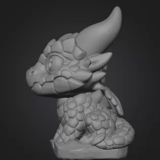 Baby Stone Dragon STL File 3D Printable Fantasy Dragon Figurine - Model thumbnail 9
